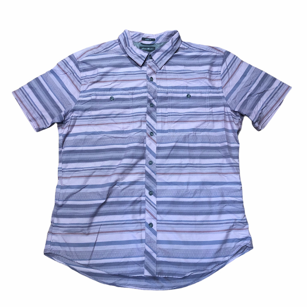 Eddie Bauer Men's Short Sleeve Travex Hiking Shirt LARGE